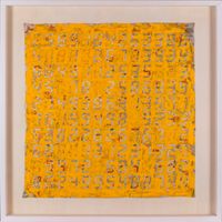 Counter Painting on KIMONO-Yellow by Tatsuo Miyajima contemporary artwork painting
