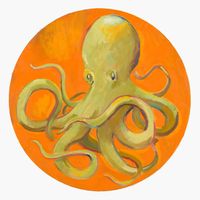 Orange Octopus 2 by Charles Hascoët contemporary artwork painting