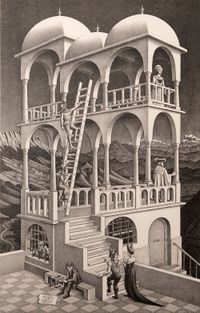 Belvedere by M.C. Escher contemporary artwork print