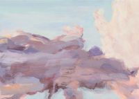Wolken, violett über lachs by Silke Leverkühne contemporary artwork painting, mixed media