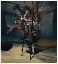 The Ladder by Nikos Aslanidis contemporary artwork painting, works on paper