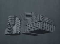 Modernist Facade for New Nations (Proposition 1) by Sahil Naik contemporary artwork painting, works on paper