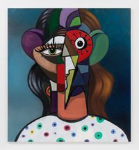 Female Portrait Composition by George Condo contemporary artwork painting