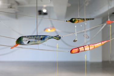 Exhibition view: Aki Sasamoto, Sounding Lines, Para Site, Hong Kong (16 March–28 July 2024). Courtesy Para Site. Photo: Felix S.C. Wong.