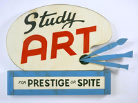 Study Art Sign (For Prestige or Spite) by John Waters contemporary artwork installation