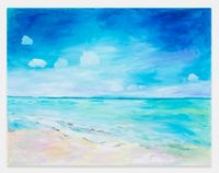the beach, the sea froth opal seashore beach by Karen Kilimnik contemporary artwork painting