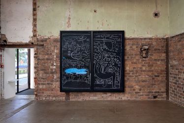 Exhibition view: Keith Haring, Subway Drawings, The Modern Institute, Glasgow (7 June–5 September 2024). Courtesy the Artist and The Modern Institute. Photo: Patrick Jameson.