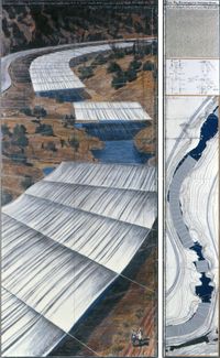 Over the River (Project for the Arkansas River, State of Colorado) by Christo contemporary artwork painting, works on paper, drawing
