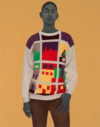 A single man in possession of a good fortune by Amy Sherald contemporary artwork painting