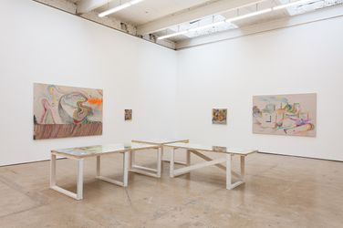 Exhibition view: Chris Johanson, Subject Matter, Unblivion, Peace Train Of Thought How I Figured Out How ToHave A Show In 2021, The Modern Institute, Airds Lane, Glasgow (1–28 February 2021). Courtesy the Artist and The Modern Institute/Toby Webster Ltd, Glasgow. Photo: Patrick Jameson.
