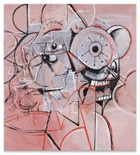 Linear Portrait Composition by George Condo contemporary artwork painting