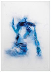 Untitled blue 4 by Tosh Basco contemporary artwork painting, works on paper