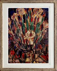 Iris in einer Vase (Iris in a vase) by Christian Rohlfs contemporary artwork painting
