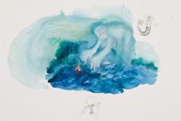 Accroche-toi à la vague by Karine Rougier contemporary artwork painting, works on paper