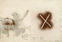 X retallada II by Antoni Tàpies contemporary artwork painting, works on paper, photography, print, drawing