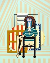 Model in Studio 4 by Farah Atassi contemporary artwork painting, works on paper