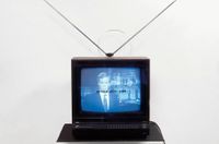 TV Text & Image (PEOPLE WITH AIDS) by Gretchen Bender contemporary artwork sculpture