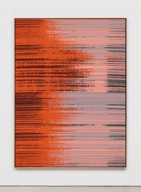 Negative Entropy (TAE, Neutral Beam Test, B, Full Width, Orange, Quad) by Mika Tajima contemporary artwork sculpture, textile