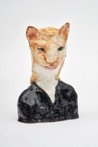 Cat girl by Klara Kristalova contemporary artwork sculpture