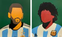 Maradona & Mesi by Coco Davez contemporary artwork painting