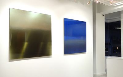 Exhibition view: Miya Ando, Sora/Ku, Sundaram Tagore Gallery, Hong Kong (23 September–30 October 2015). Courtesy Sundaram Tagore Gallery.