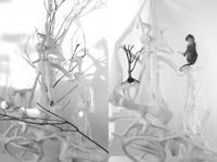 Die neue falsche Welt der Affen - Unklare Zustände. Kleiner Baum by Hartmut Neumann contemporary artwork works on paper, drawing