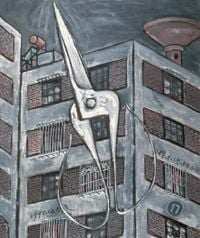 Scissors and Building - Winter by Mao Xuhui contemporary artwork painting