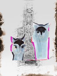 Sunday Cats (from the series: Revisiting Fear) by Tamara K. E. contemporary artwork print
