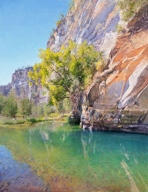 Fig and Green Pool, Carnarvon Gorge by A.J. Taylor contemporary artwork
