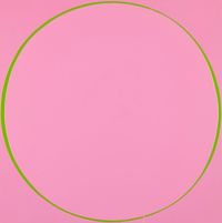 Untitled Circle Painting: Pink/Green/Pink by Ian Davenport contemporary artwork painting