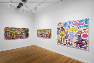 Installation view, Kaylene Whiskey, From Comic to Canvas, Roslyn Oxley9 Gallery, Sydney (27 January – 25 February 2023⁠).⁠ Photography: David Suyasa