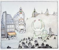 Paris by Saul Steinberg contemporary artwork painting, works on paper, drawing