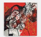 Red and Black Diagonal Portrait by George Condo contemporary artwork 1