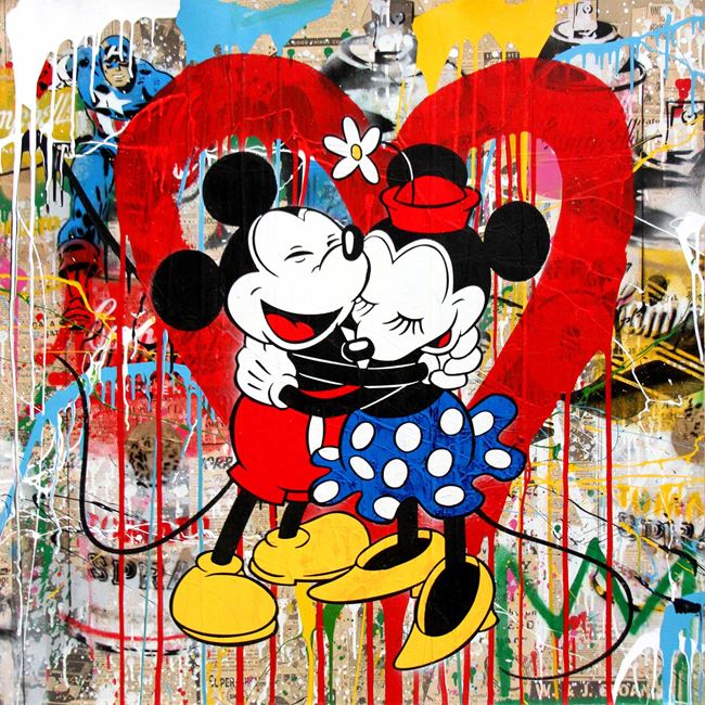 Mickey & Minnie by Mr. Brainwash contemporary artwork