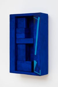 Blue Face Box by Nancy Shaver contemporary artwork painting
