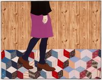Sensible Shoes (Tumbling Block) by Adrienne Doig contemporary artwork mixed media, textile, textile, textile