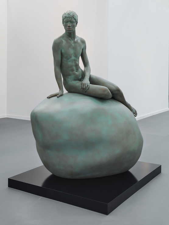Elmgreen & Dragset, He (Copper Green), 2013. Epoxy resin, polyurethane cast, metal lacquer (copper), green patinated. 190 x 140 x 100 cm.