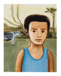 Boy in Blue Vest by Matthew Krishanu contemporary artwork painting, works on paper