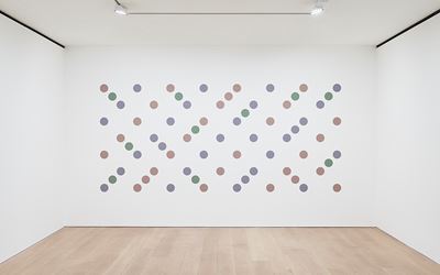 Exhibition view: Bridget Riley, Recent Paintings 2014-2017, David Zwirner, London (19 January–10 March 2018). Courtesy David Zwirner, London.