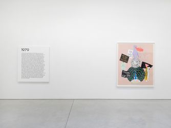 Exhibition view: Matthew Brannon, Le Gant de Velours, Traversing the Fantasy, and the Thousand-Yard Stare (Disparate Subjects Happening Concurrently, 1977-1979), David Kordansky Gallery, Los Angeles (13 September–19 October 2024). Courtesy the artist and David Kordansky Gallery.