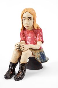 Sad Girl by Jenni Hiltunen contemporary artwork ceramics