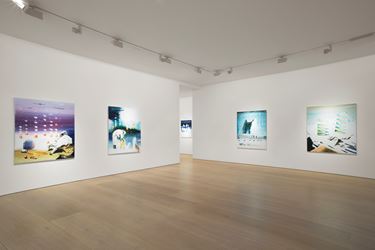 John Kørner, Apple Bombs, 2016, Exhibition view at Victoria Miro Mayfair, London. Courtesy the Artist and Victoria Miro. © John Kørner.