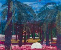 The Palm garden by Pooneh Oshidari contemporary artwork painting, works on paper, print, drawing