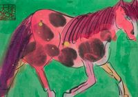 Spotted Horse by Walasse Ting contemporary artwork painting, works on paper