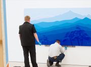 Installation process video of Rooted Island at Saatchi Gallery, 31 March - 4 April 2022