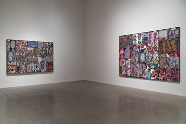 Exhibition view: Jean Dubuffet, Théâtres de mémoire, Pace Gallery, 510 West 25th Street, New York (18 May–29 June 2018). © 2018 Artists Rights Society (ARS), New York / ADAGP, Paris. Courtesy Pace Gallery. Photo: Guy Ben-Ari.