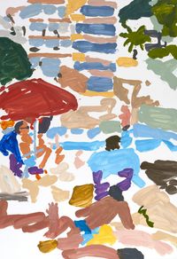 Bathers, Palma Majorca by Bronte Leighton-Dore contemporary artwork painting