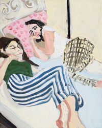 Carlotta and Esme (sleepover) by Chantal Joffe contemporary artwork painting