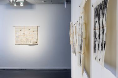 Exhibition view: Georgia Spain, Recent drawings on quilted paper, Tolarno Galleries, Melbourne (10 June–1 July 2023). Courtesy Tolarno Galleries. Photo: Andrew Curtis.