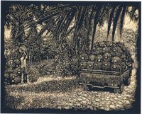 Oil palm harvest by Maryanto contemporary artwork painting